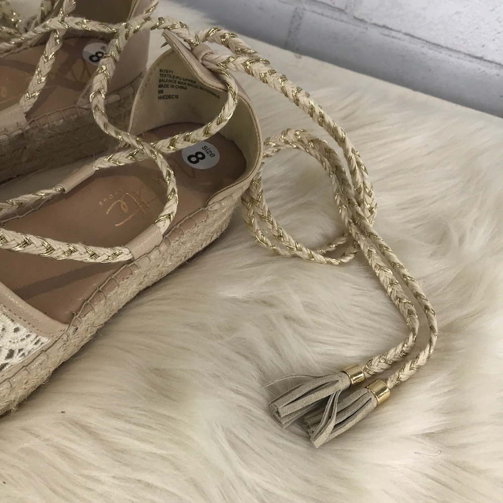 NWT Nanette Lepore Bitsy Lace Platform Espadrilles - Picture 5 of 7